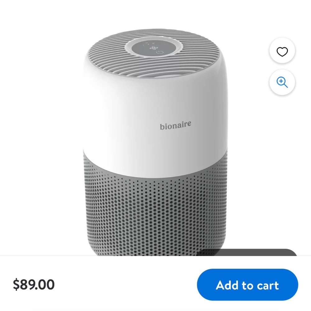 Bionaire True Mini Tower Air Purifier white. REMOVES 99.7% of all Allergens